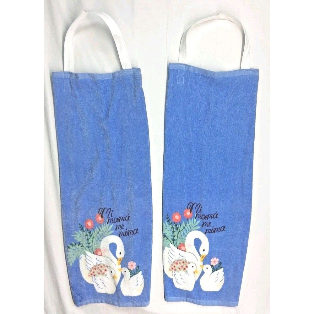 2 Country Geese Womens Blue Simple Aprons Handmade